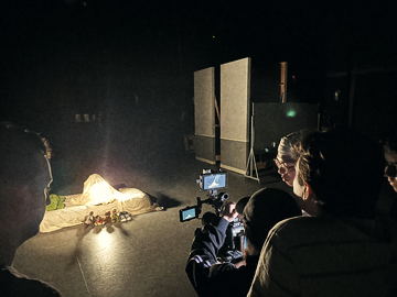 Operator at the camera during the night setup